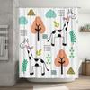 Giraffe Baum Duschvorhang Tierdruck Badematte Dekoration Für Kinder Badezimmer Niedliche Cartoon Heimdekoration Wasserdichtes Gewebe 3D Druck