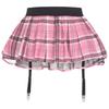 Pleated Plaid Miniskirt with Garters for Women S-XXL: Schoolgirl Cosplay Design with Tulle Lining & Elastic Waistband for Club Dance