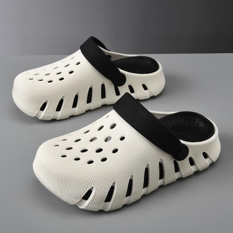 

Summer Hole-Patterned Sandals Matching Pairs Chunky-Heeled Height-Enhancing Outdoor Sandals Non-Slip Breathable and Comfortable Lightweight Flip-Flops 37 белый
