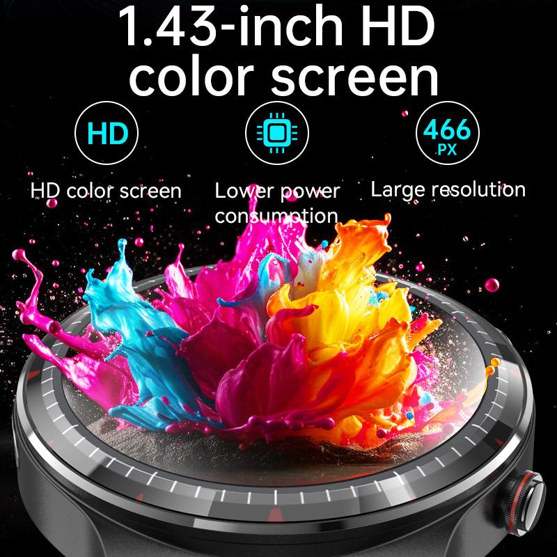 2025 Nový vylepšený 1,43palcový Amoled HD chytré hodinky Tepová frekvence Krevní tlak EKG+HRV Monitorování zdraví Sportovní Fitness Chytré hodinky