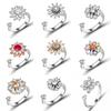Fidget Anti Stress Anxiety Rotatable Rings For Women Fashion Shiny Zircon Flower Snowflake Spinner Finger Ring Aesthetic Jewelry
