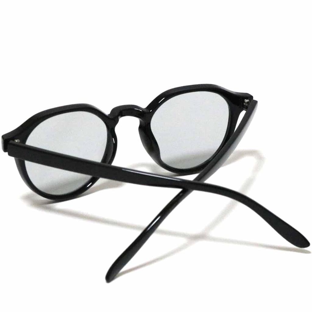 [FashionBerry] Black x Light Smoke Sunglasses, Fashion Glasses for Men and Women, Boston Style, Round Shape, 99% UV Protection, Lightweight, Clear
