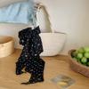 Lazy Wind Premium Retro Brown Polka Dot Long Light Luxury Tie Bag Long Hair Belt Chiffon Silk Scarf Vacation Scarf