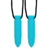 2pcs Silicone Teether High Temperature Resistant Waterproof Chewing Pendant NecklaceSky Blue