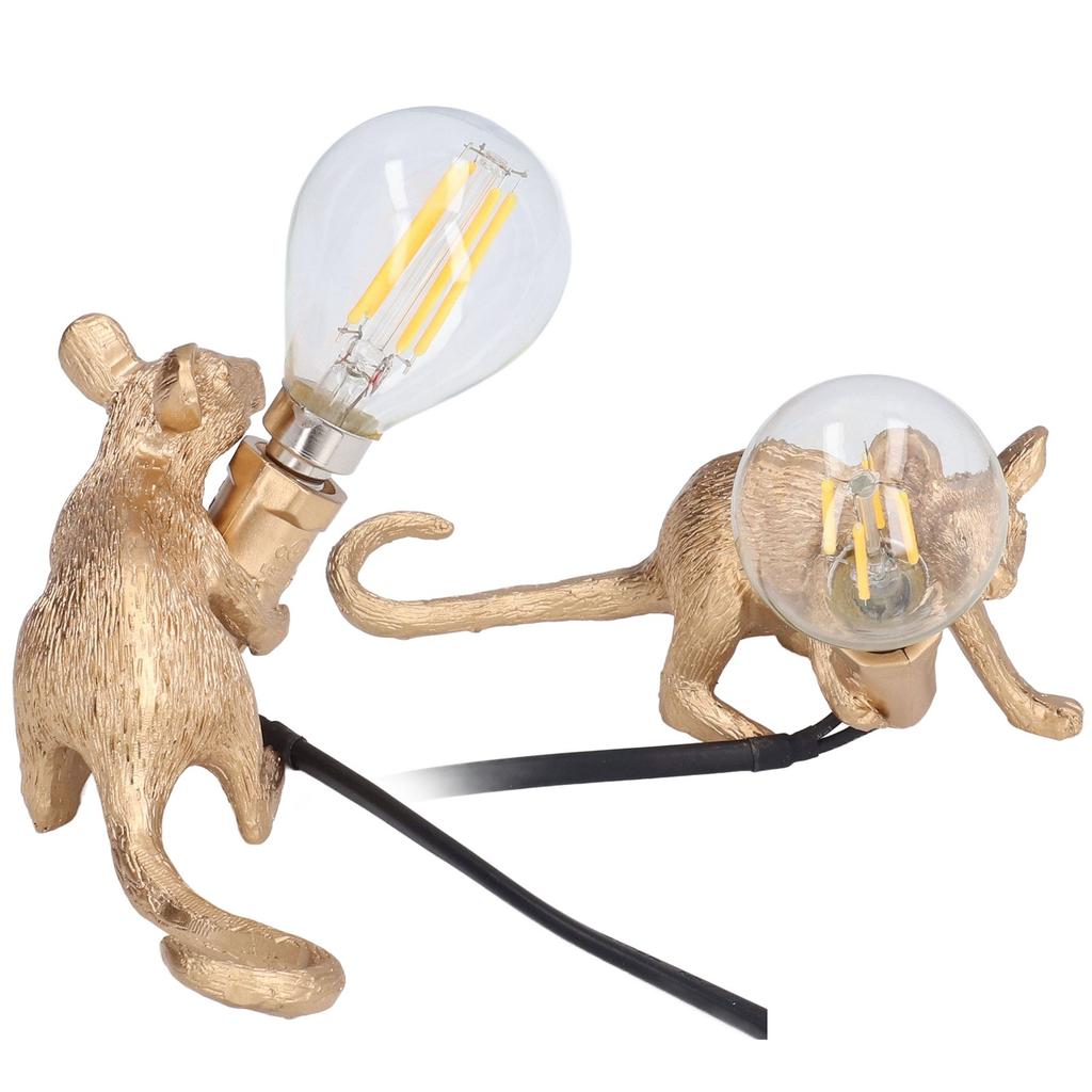 Modern Resin Mouse Lamp Table Desk Light Bedside Decoration Animal Shape Light E12 for Bedroom