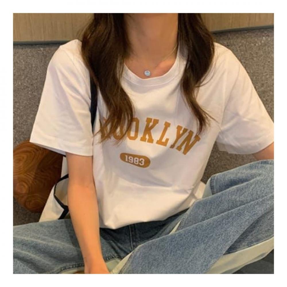Navava NT1500 LeTTering PrinT Round Neck T shirT