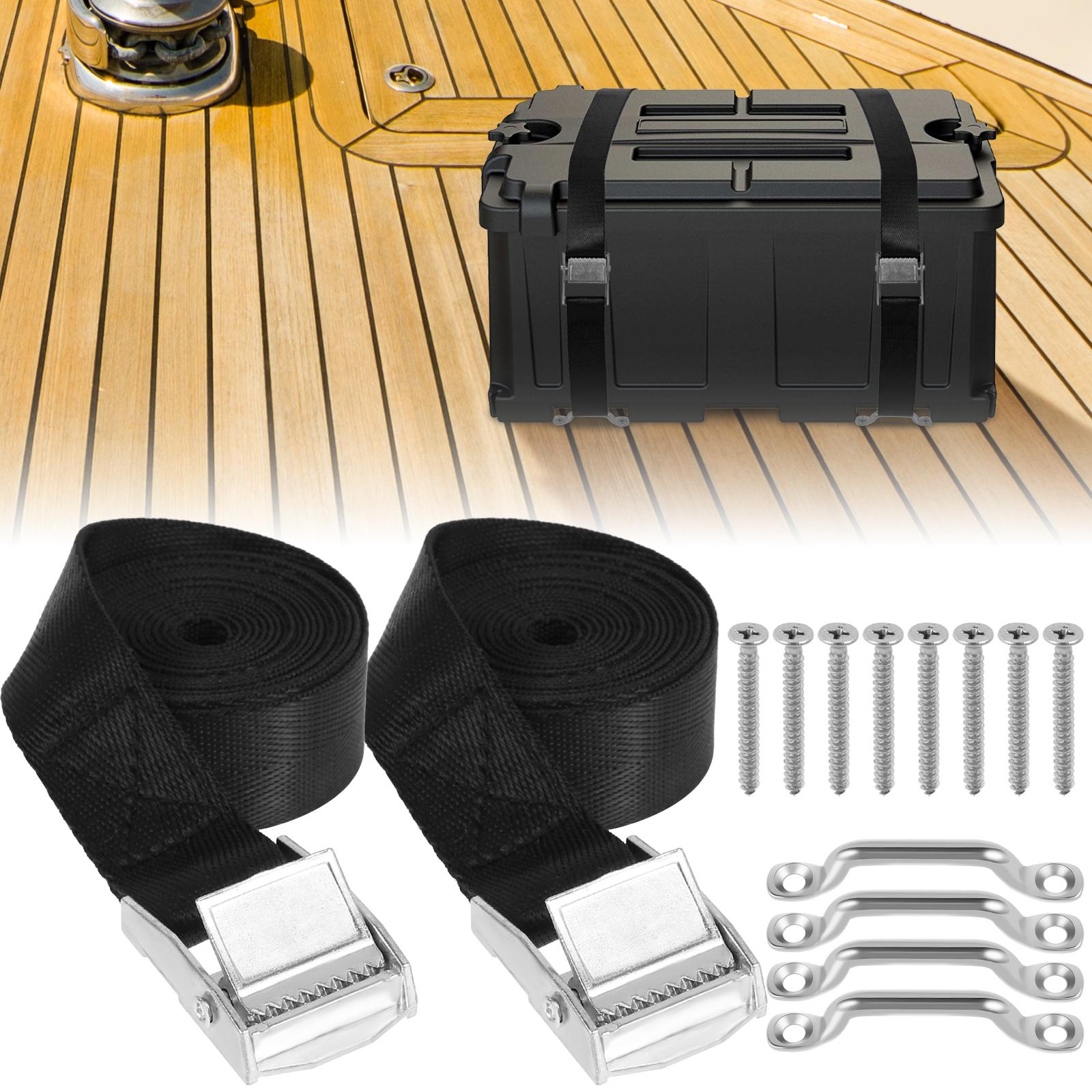 2Pcs Battery Tie Down Strap Kit Portable Battery Box Hold Down Strap Kit Wear Resistant RV Battery Hold Down Kit for Battery Box