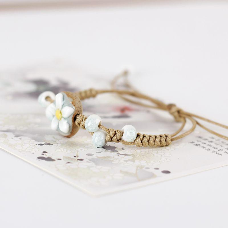 Broken Bridge Ceramic Floral Handmade Bracelet - Women's Fashion Jewelry
