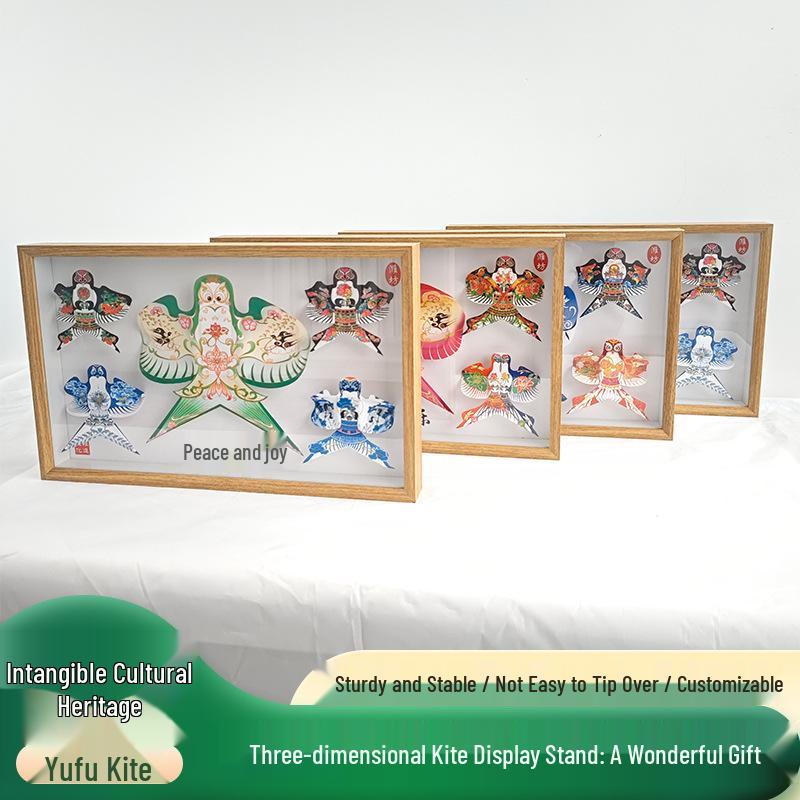 Exquisite Weifang Traditional Kite Wooden Frame Gift Set: Five Handcrafted Ornaments