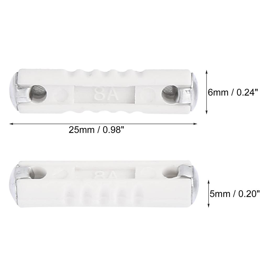 uxcell Torpedo Fuse Plastic Gray European Car Fuse 8A 100pcs