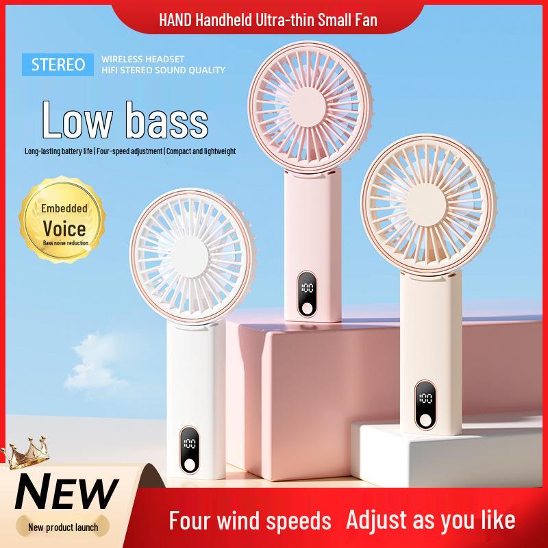 Portable Foldable Silent Fan: Handheld, Desktop, & Neck-Mounted Phone Holder