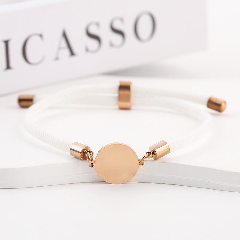 Adjustable 15mm Multi-Color Round Milanese Rope Bracelet with Stainless Steel Cross for Laser UV Printing.