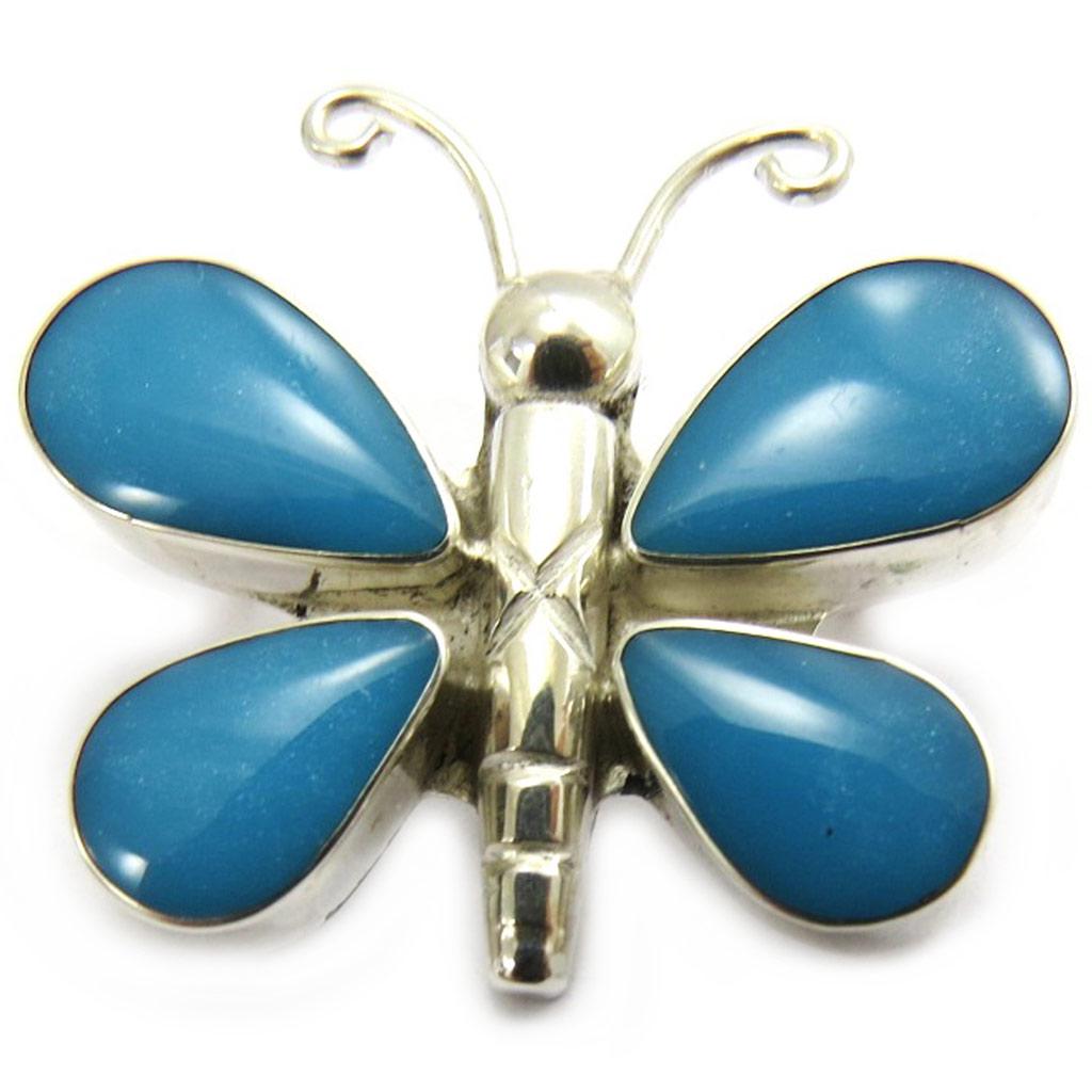 Les Trésors De Lily [B6329] - Pendentif Argent 'Doux Papillon' Turquoise