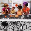 Halloween Tischflagge Kamintuch 18x72 Zoll Gothic Spinnennetz Schwarze Spitze Kaminsims Halloween Tischläufer Kamintuch