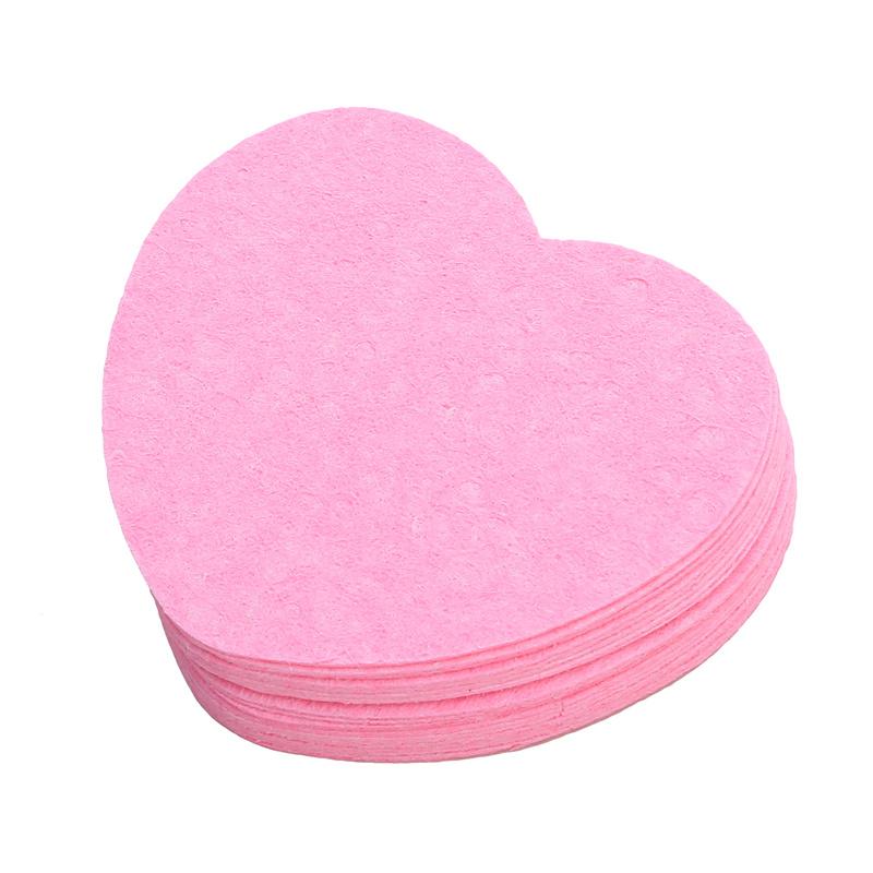 20Pcs Heart Shaped Compressed Facial Sponges Cute Reusable Face Washing Sponges