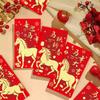6Pcs 2026 Year Of The Horse Red Envelopes Luck Money Bag Spring Festival Bless Pocket Red Packet  Year Decoration Gift