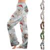 Women's Christmas Print Pants, Plush Casual Pants for Holiday Wear
