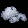 MroMax 2Pcs Small Storage Box,145x 100 x 32mm PP Clear Fixed 5 Grids Electronic Containers Tool Boxes for Nails, Screw, Earrings, Beads, Fishhooks