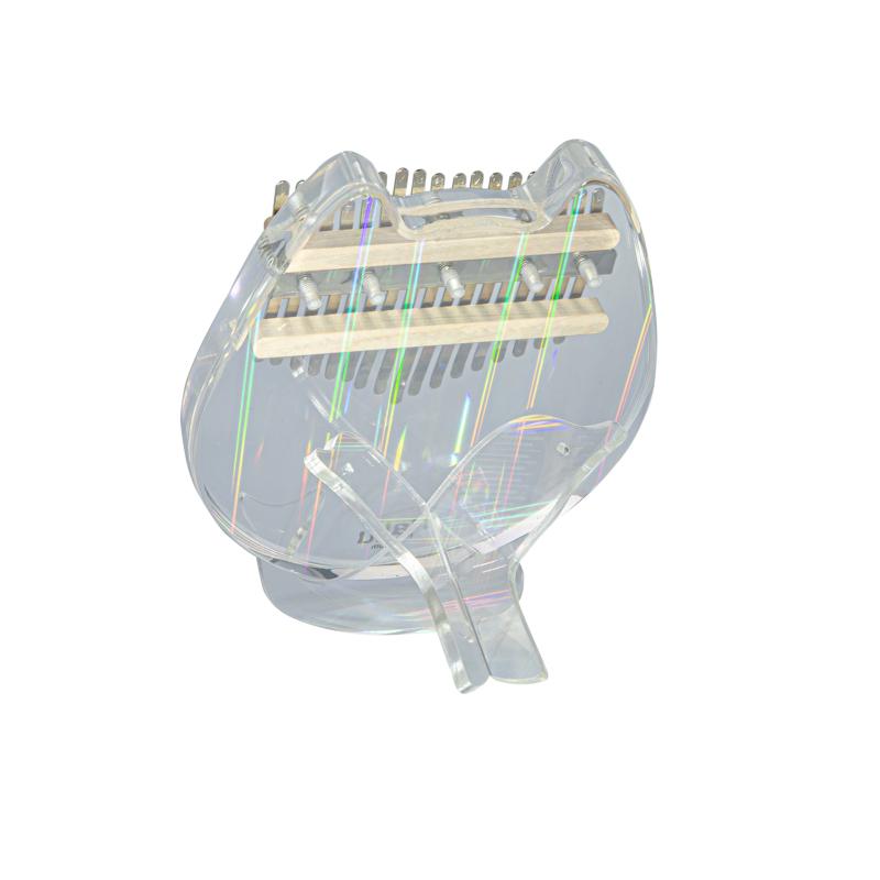 Kalimba-Acryl, 17 Tasten, transparentes Kätzchen-Daumenklavier, Mbira mit Stimmgerät, Hammerhalter, Kalimba-Hülle