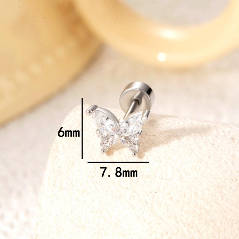 Henson Zirconium Butterfly Titanium Ear Stud