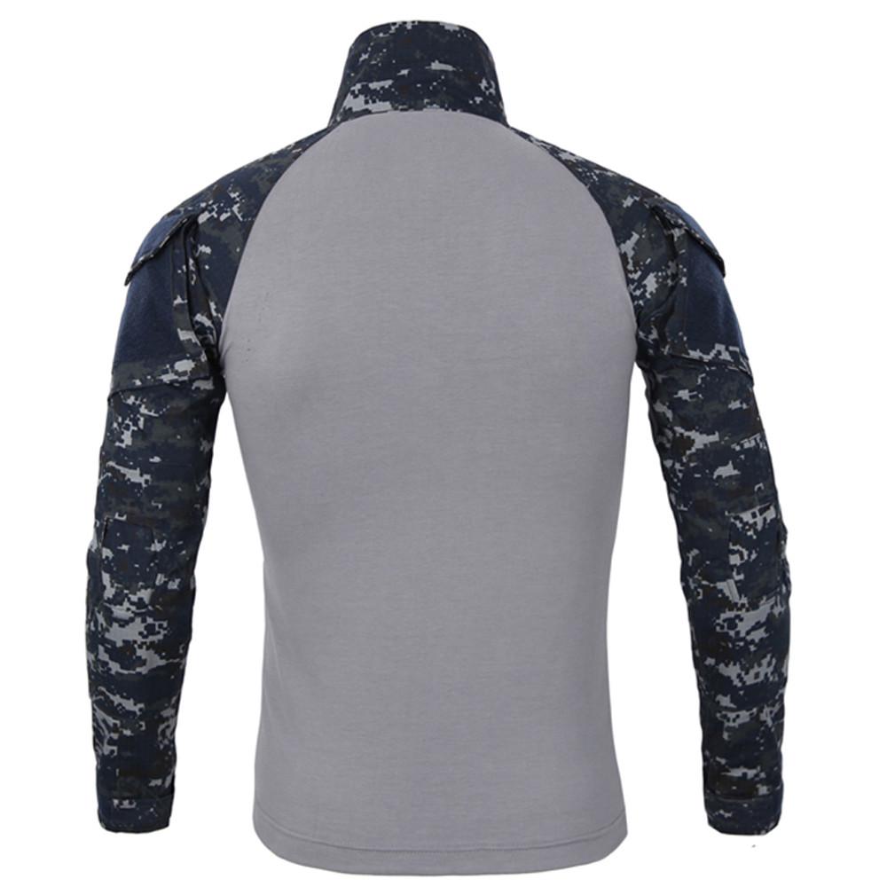 Bărbați Tactics Camuflaj cu mânecă lungă Beefy Muscle Basic Solid Bluză Tricou Top