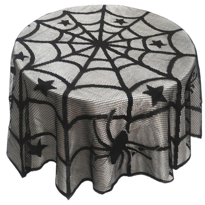 

Spiderweb Tabletop Polyester Tablecloth, Durability and Easy to Cleans Table Toppers Cloth for Stylish Home Decors 1 чёрный