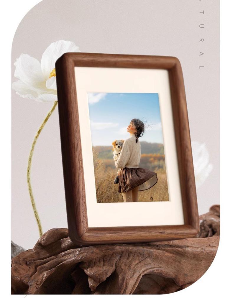 3D Decorative Solid Wood Photo Frame with Mortise and Tenon Structure, Perfect for Desktop Display and Commemorative Couple Photos