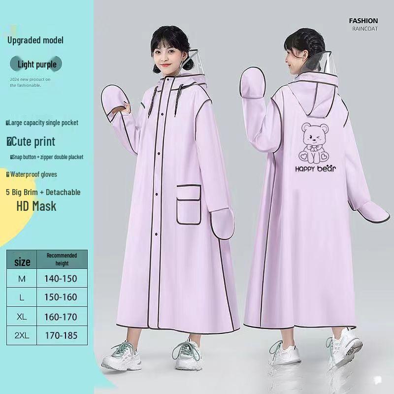 Full-Length Rainproof Poncho for Electric Car, Bicycle Riding - Unisex Adult