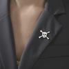 LIKGREAT Totenkopf Brosche für Männer Frauen Skelett Knochen Anstecknadel für Hemd Hüte Rucksäcke Edelstahl Schmuck Halloween Geschenk