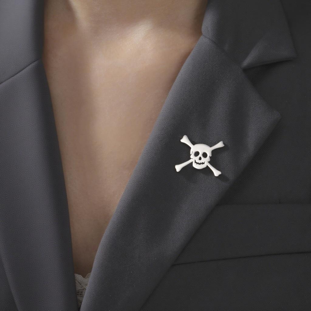 LIKGREAT Totenkopf Brosche für Männer Frauen Skelett Knochen Anstecknadel für Hemd Hüte Rucksäcke Edelstahl Schmuck Halloween Geschenk