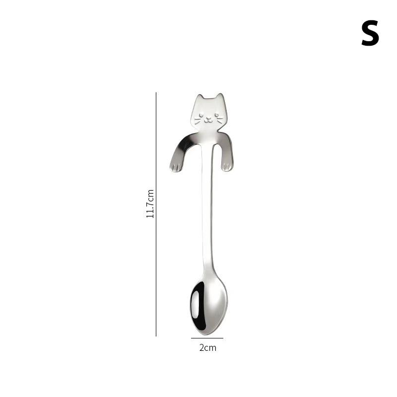 Stainless Steel Hanging Cup Spoon Cat Spoon Coffee Spoon Cake Spoon Dessert Spoon Mug Spoon Hanging Spoon Handheld Gift Spoon