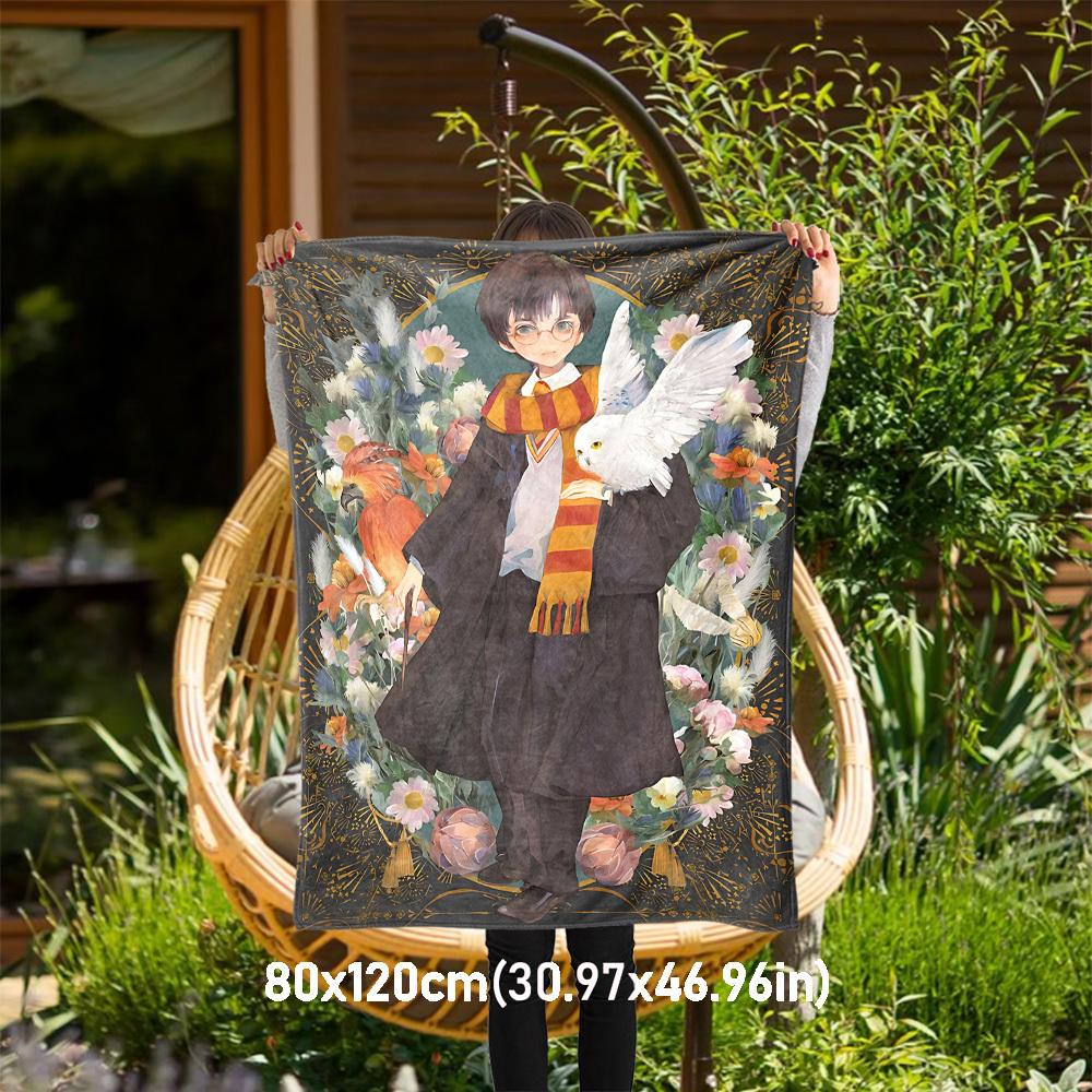 1 unidad bufanda de Hogwarts Hedwig Manta de franela para exteriores Todas las estaciones Suave Calidez, Decoración del hogar 1031241
