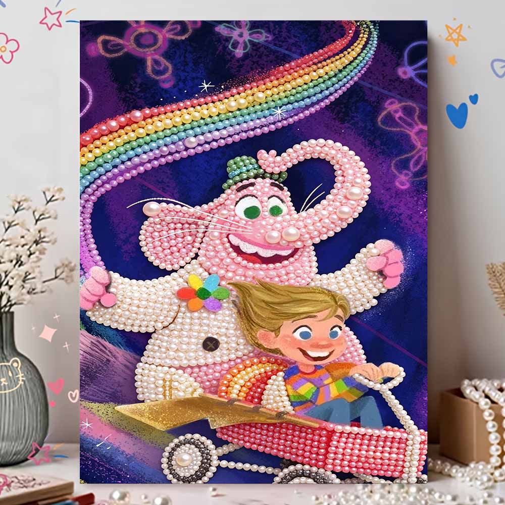 Disney Pearl Painting Inside Out Riley and Popsicle Art Kits for Adults Beginners Home Wall Decor Special Shapes