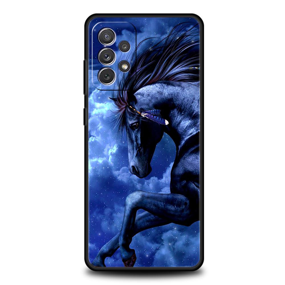 Horse Animal Silicone Case For Samsung Galaxy A32 A52 A13 A22 A72 A51 A71 A41 A11 A31 A21S 5G Luxury Phone Cover Shell Funda Bag