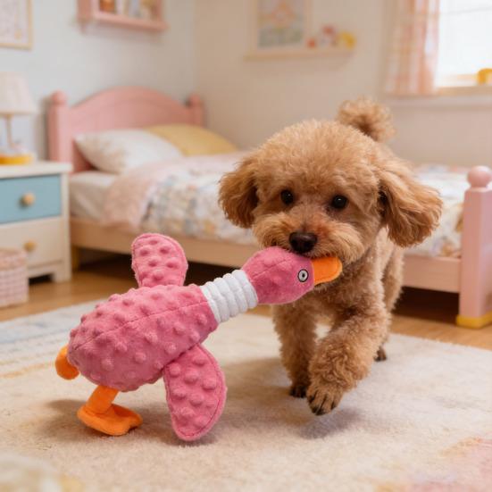 Stuffed Duck Dog Toy for Aggressive Chewers Soft Plush Duck Toy with Squeaker Crinkle Paper Puppy Chew Toy for Interactive Play And Boredom Relief