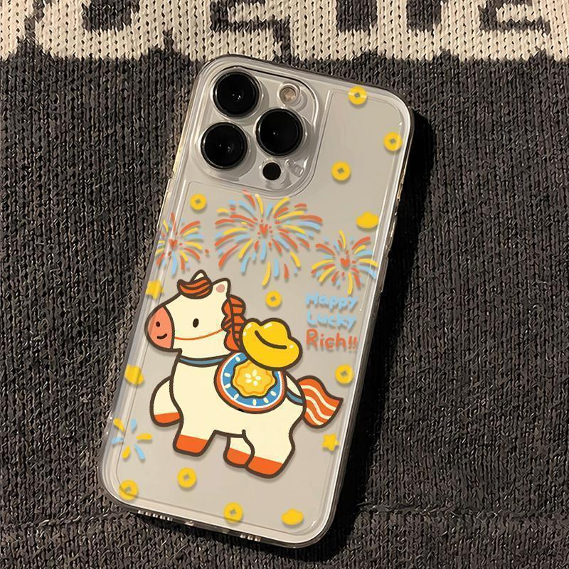 Ingot Pony Is Suitable for Apple 17PROMAX Mobile Phone Case iPhone16 Space 15 All-inclusive 11/12 Cute