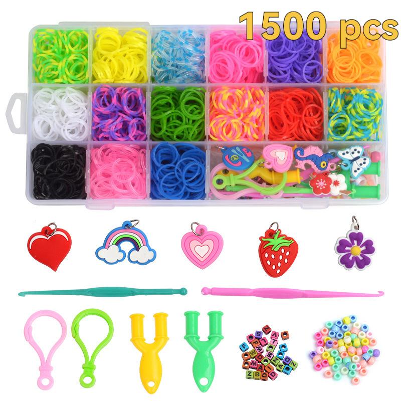 Colorful Rubber Bands DIY Craft Bracelet Making Kit For Kids Creative Loom Bands Set Rainbow Woven Birthday Gift Craft Toys