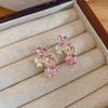Seaside vacation wind gradual change oil painting wind petal stud earrings small fresh sweet earrings light luxury niche high sense earrings