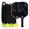 T700 Carbon Fiber Pickleball Paddle Set Shock Absorbent Free Bag & Balls Great for Park Community Pickleball Games