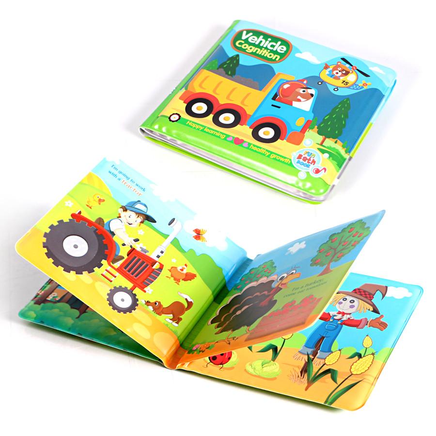 Libro da bagno per bambini morbido, giocattolo educativo, libro da bagno + rivestimento in plastica impermeabile
