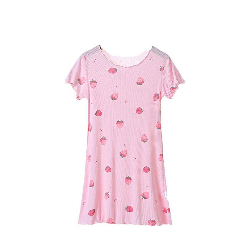Korean Style Girls’ Modal Nightgown - Lightweight Summer Sleepwear for Children