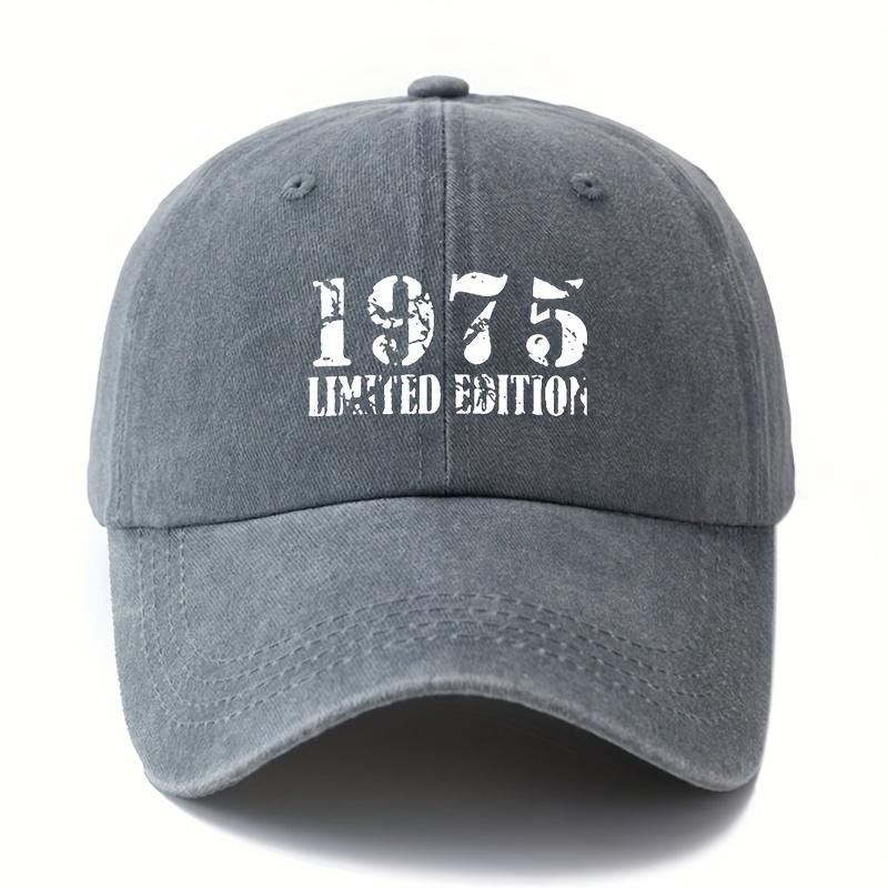 Unisex Baseballová čepice s potiskem písmen 1975 LIMITOVANÁ EDICE Kšiltovka se zakřiveným okrajem Vypraná Retro Outdoorová Lehká Kšiltovka