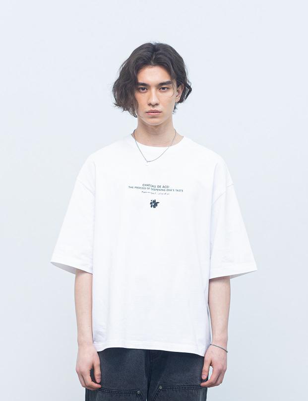 Asei Slogan Oversized T-Shirt White L