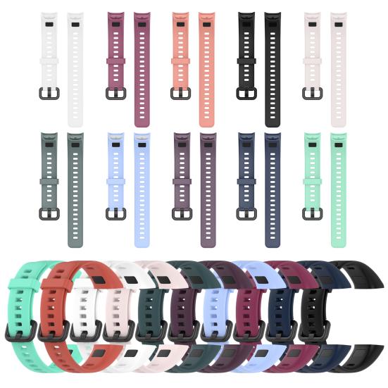 Watch Band Adjustable Soft Silicone Sport Solid Color Wristband Replacement Strap for Huawei