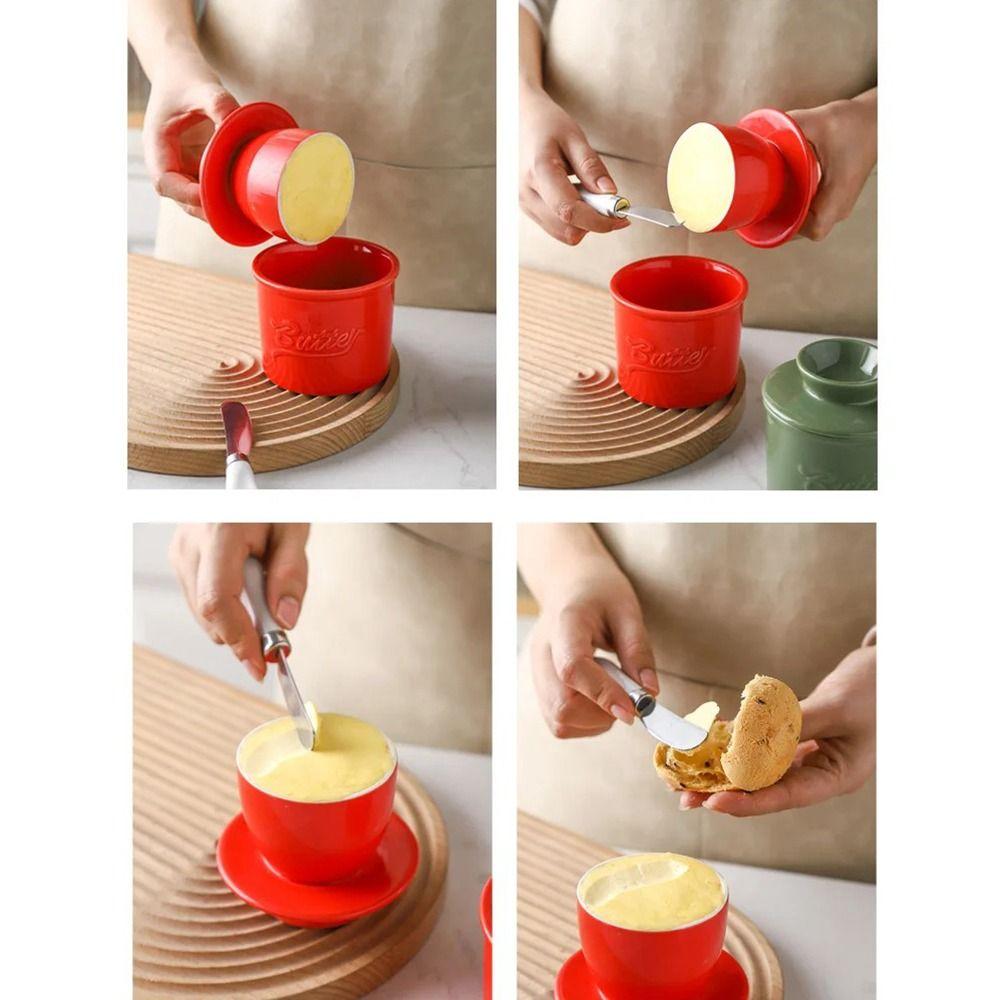 Glossy Finish Ceramic Butter Dish Handmade Butter Holder Easy To Clean Butter Bell Crock  Gift