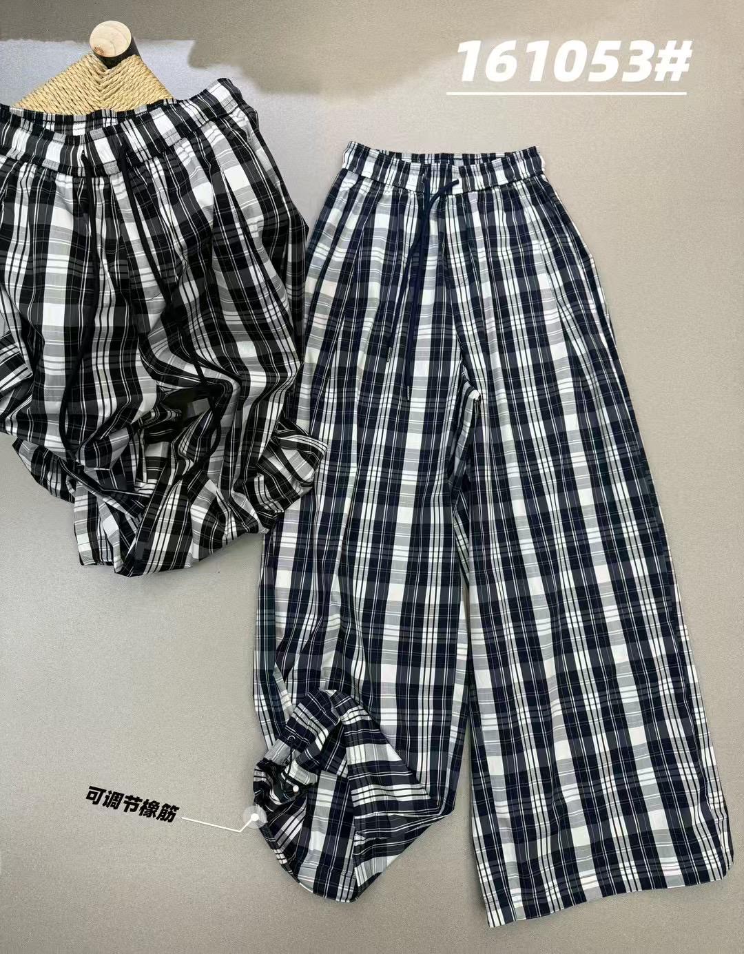 

Женские быстросохнущие брюки Becabeau в корейском стиле в клетку с широкими штанинами и манжетами Small