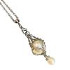 Fashionable Crystal Stone Holder Necklace Stylish Pearls Cage Pendant Neckchain