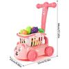 Multicolor Supermarket Trolley Toy Simulation Pretend Shopping Playset Toy  Indoor Play