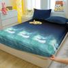 1 Simple Modern Starry Sky Printed Matte Fitted Sheet, Bedroom Printed Bed Cover, Bedding (Excluding Pillowcases)