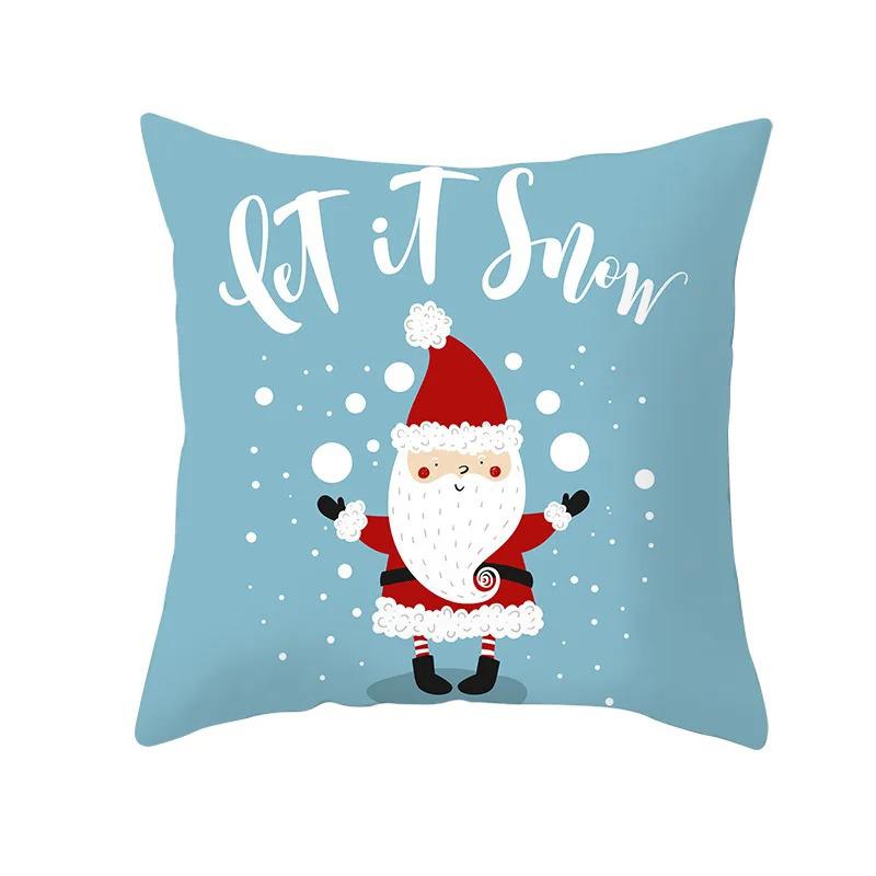 Christmas Christmas Hat Decoration Pattern Print Home Decor Cushion Cover Living Room Sofa Pillow Cover Merry Christmas